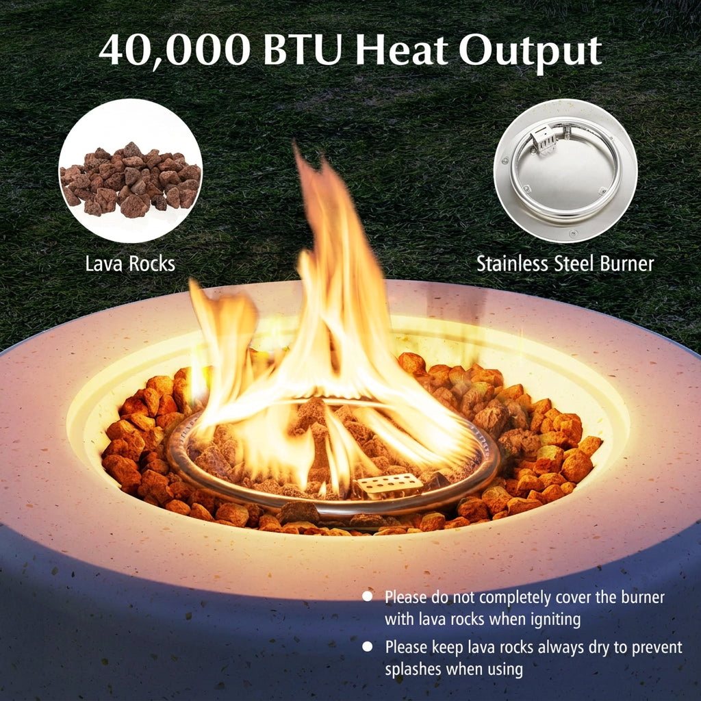 40 000 BTU Fire Pit Table Set with Hideaway Tank Holder
