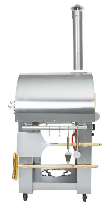 32-Inch Dual Fuel Pizza Oven, Stainless Steel, Gas or Wood-Fired