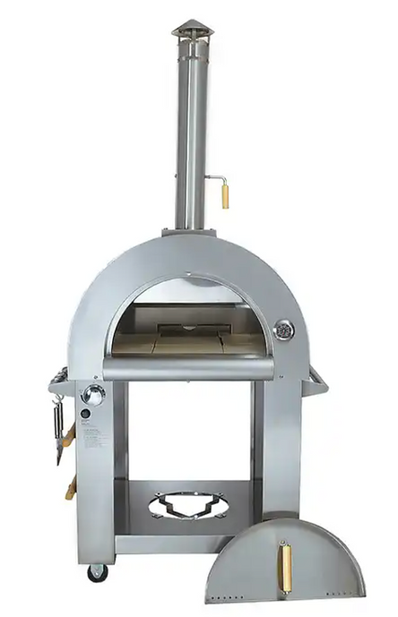 32-Inch Dual Fuel Pizza Oven, Stainless Steel, Gas or Wood-Fired
