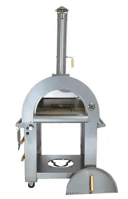 32-Inch Dual Fuel Pizza Oven, Stainless Steel, Gas or Wood-Fired