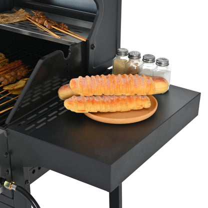 2+2 Gas Grill and Griddle Combo, Stainless Steel, 466 Sq. In.