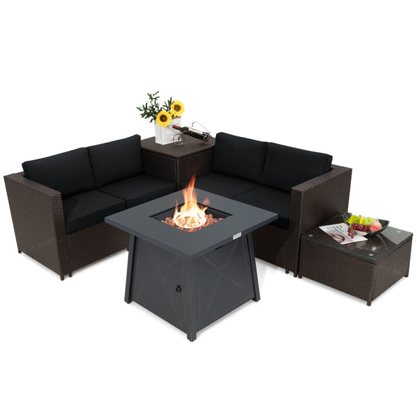 5-Piece Patio Furniture Set with 30-Inch 50,000 BTU Fire Pit