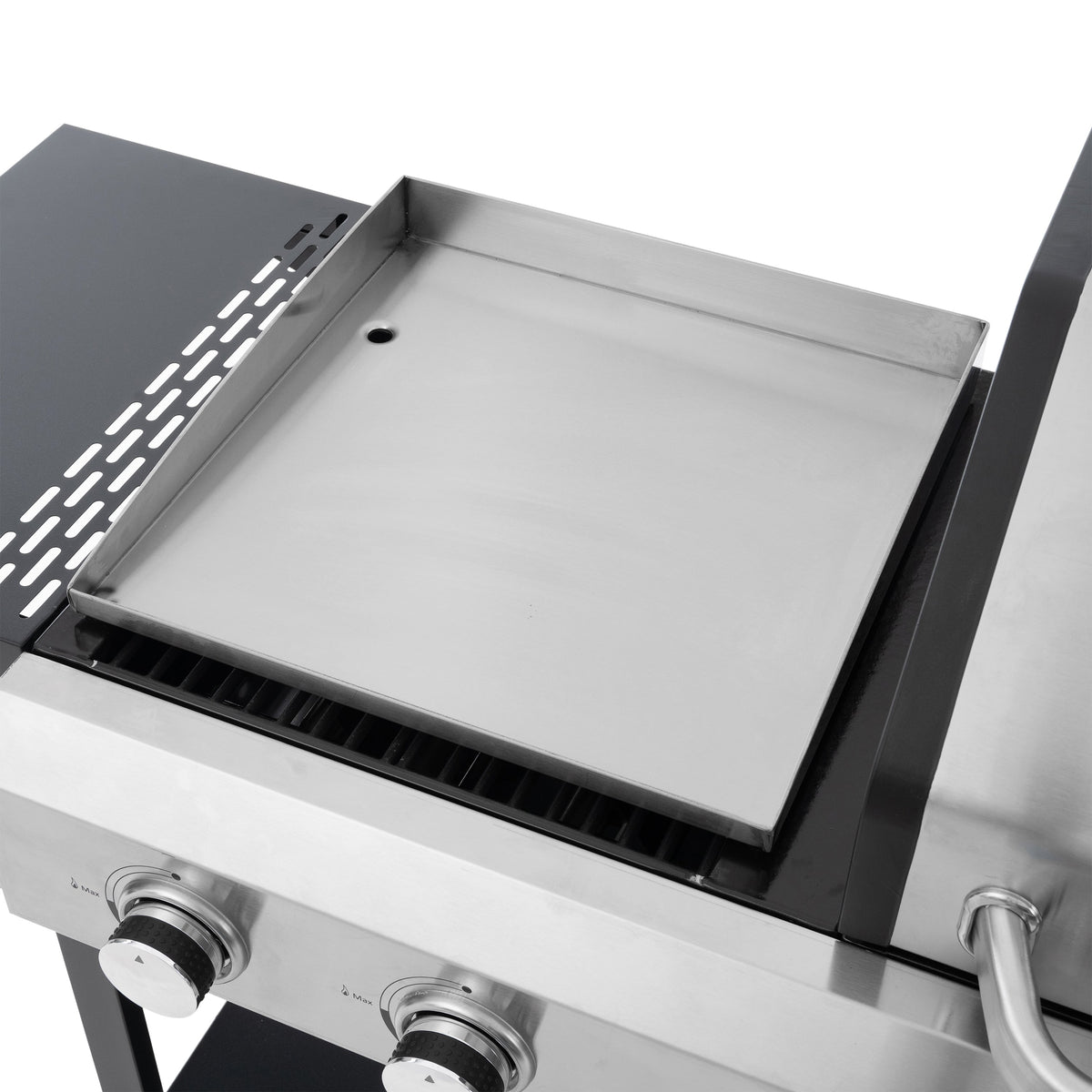 2+2 Gas Grill and Griddle Combo, Stainless Steel, 466 Sq. In.