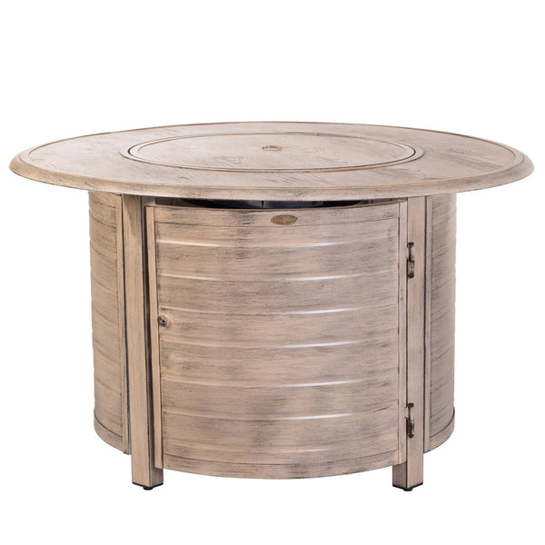 42-Inch Round Aluminum Propane Fire Pit Table, Driftwood Finish