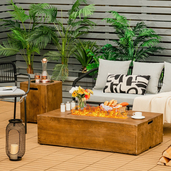 2-Piece Outdoor Propane Fire Pit Table Set with 50,000 BTU