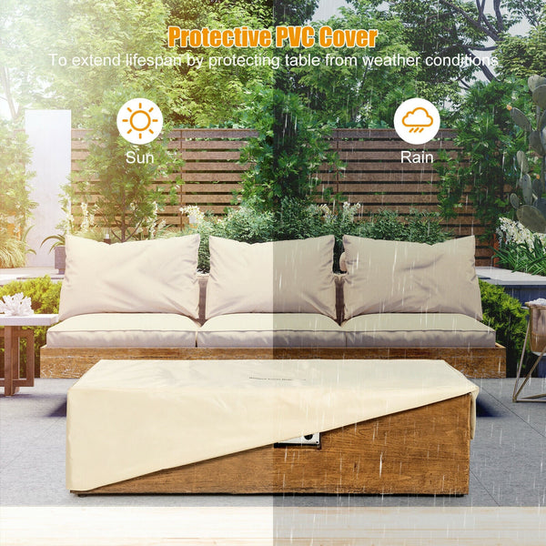 2-Piece Outdoor Propane Fire Pit Table Set with 50,000 BTU