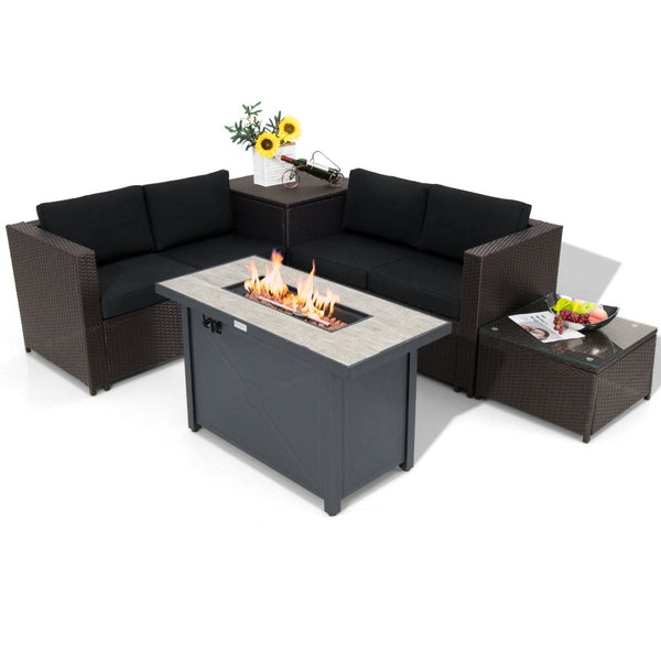 5-Piece Patio Furniture Set with 42-Inch Propane Fire Pit